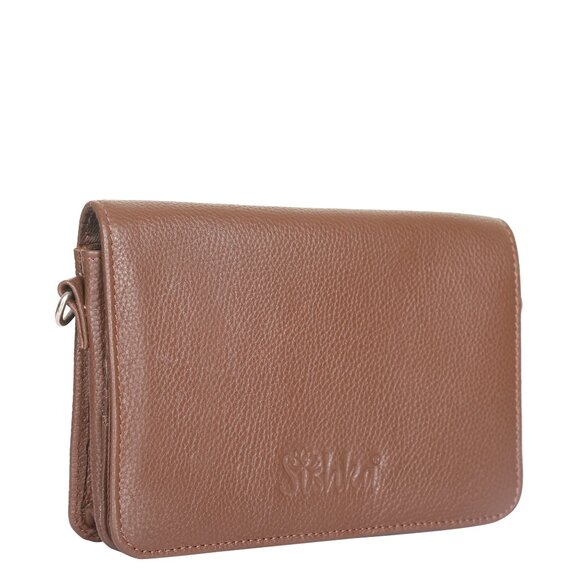 Leather Brown Crossbody Shoulder Bag – Sling Messenger Bag for Work, Daily Use - Picture 6 of 10